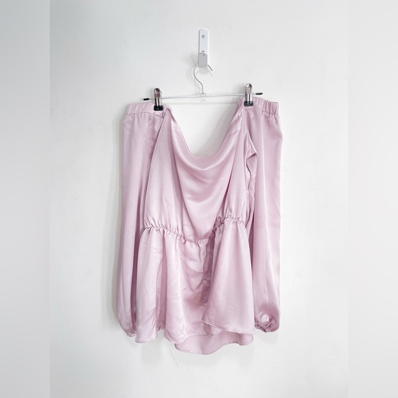 ASOS Silky off-shoulder top lilac [ XL ] long sleeve - Picture 4 of 11